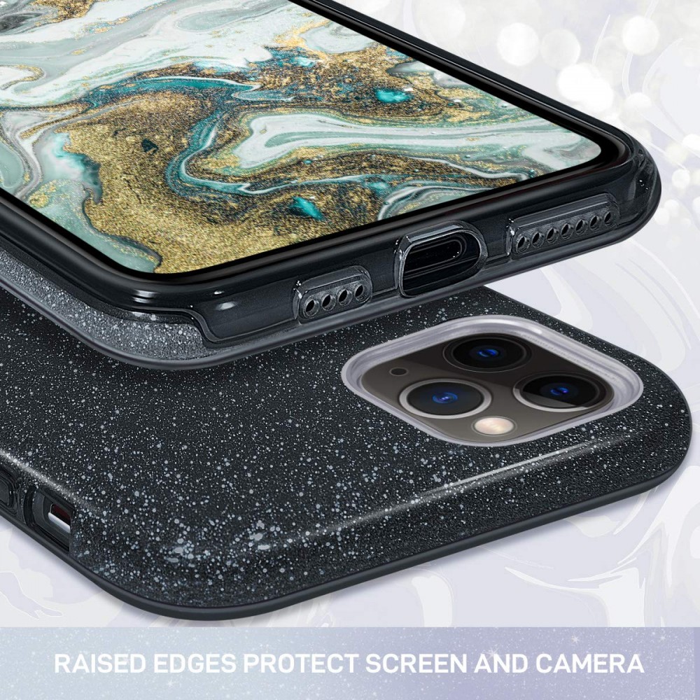 Θήκη iPhone 11 Pro Max Forcell Glitter Shine Cover Hard Case -Μαύρο  Θήκες iPhone