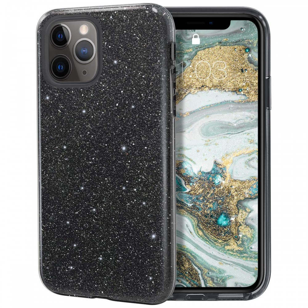 Θήκη iPhone 11 Pro Max Forcell Glitter Shine Cover Hard Case -Μαύρο  Θήκες iPhone
