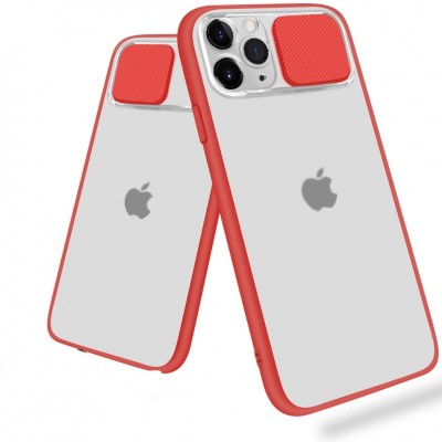 Θήκη iPhone 12 / 12 Pro Clear Case with Slide Camera Cover Protection- Red