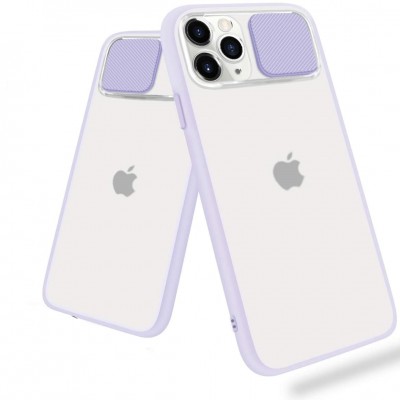 Θήκη iPhone 12 / 12 Pro Clear Case with Slide Camera Cover Protection- Purple