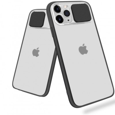 Θήκη iPhone 12 / 12 Pro Clear Case with Slide Camera Cover Protection- Black