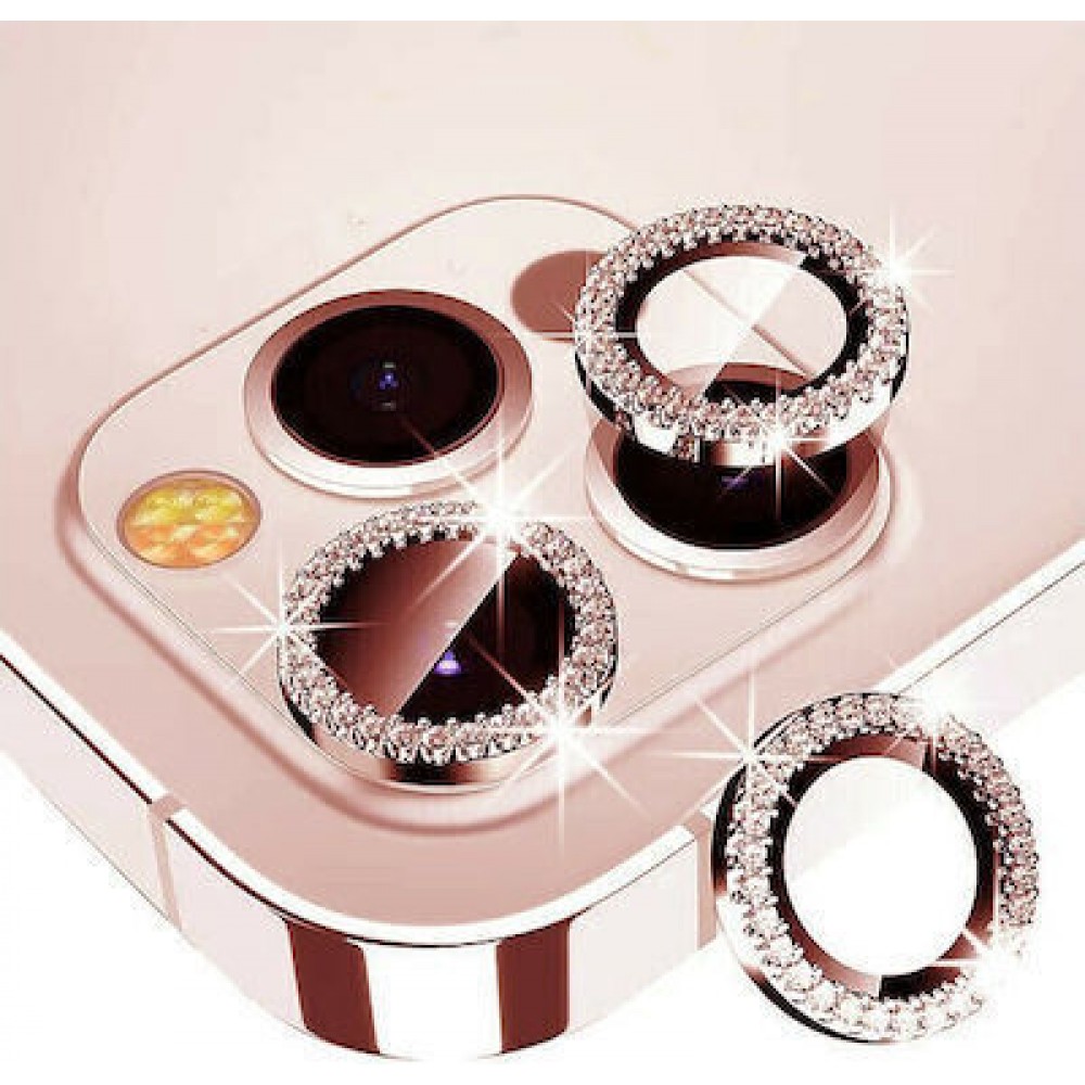 Προστατευτικό Κάμερας Strass Frame Full Cover για iPhone 13 Pro / 13 Pro Max –Ροζ Προστασία οθόνης