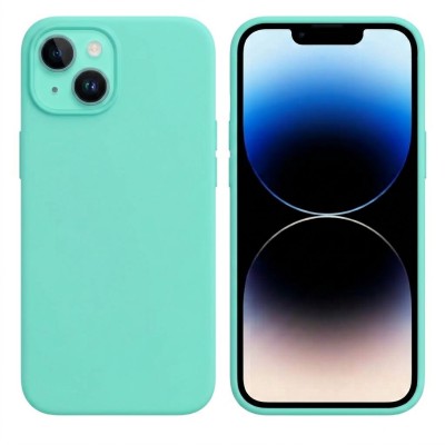 Θήκη Σιλικόνης Slim Fit Για iPhone 14 –Τιρκουάζ