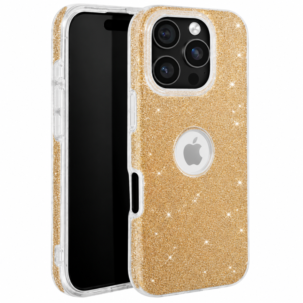 Θήκη iPhone 14 Pro Max Glitter Shine Cover Hard Case -Χρυσό Θήκες iPhone