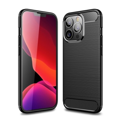 Θήκη Σιλικόνης Carbon Look Για iPhone 15 Pro 5G –Μαύρο