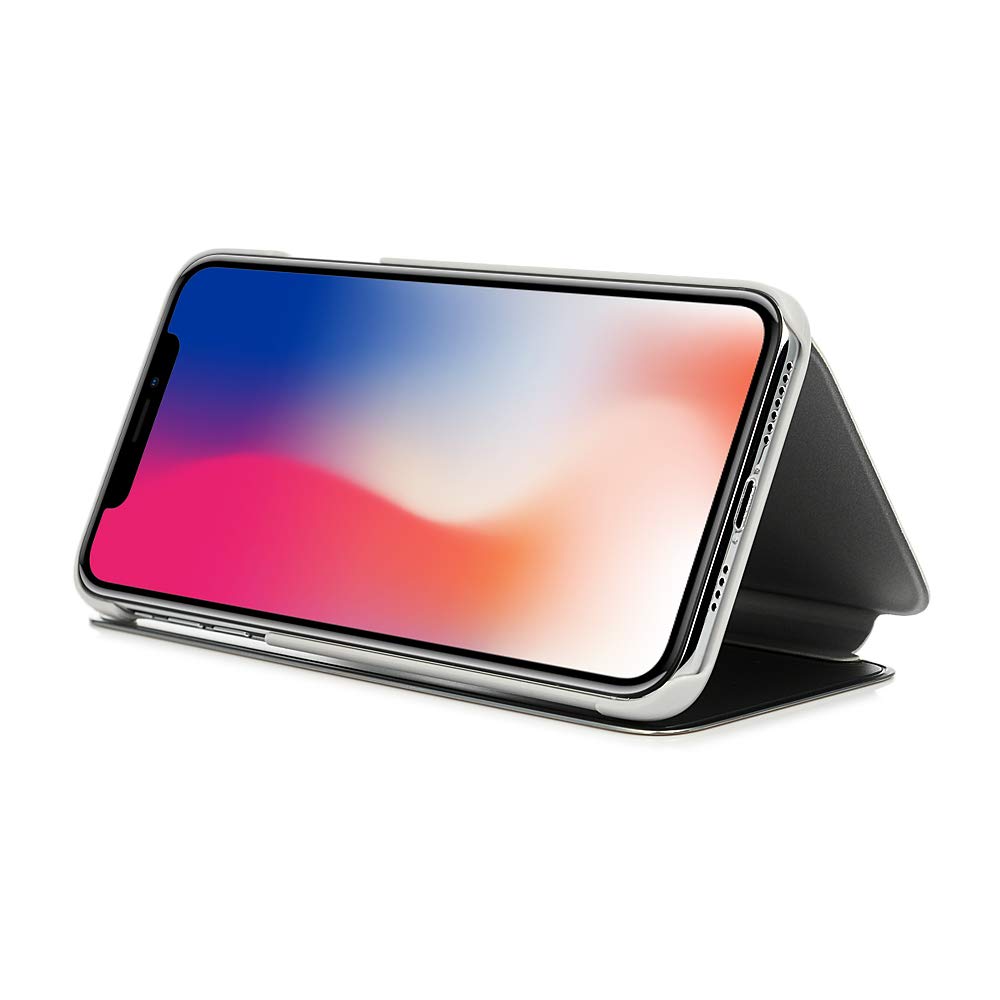 Θήκη iPhone X / XS Smart Cover Clear View Standing Cover -Ασημί  Θήκες iPhone
