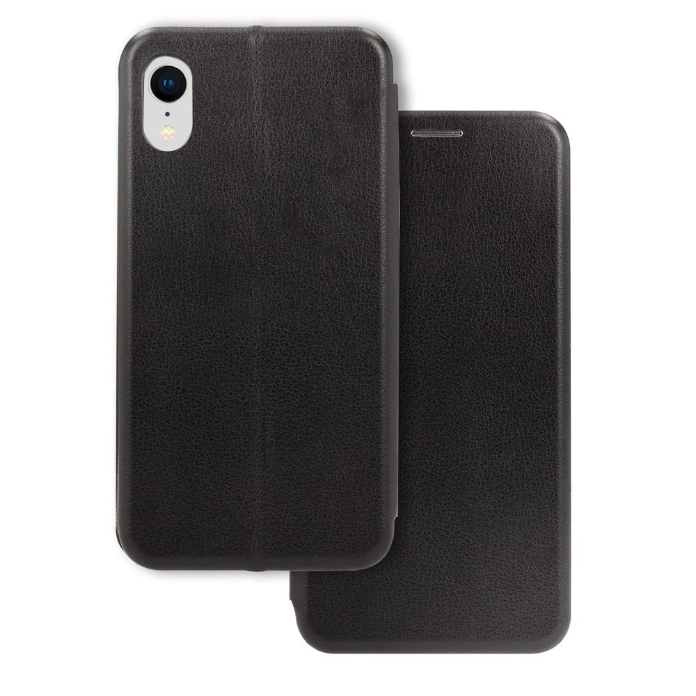 Θήκη iPhone XR Soft TPU&PU Leather Flip Βιβλίο Smart Magnet Elegance -Μαύρο Θήκες iPhone