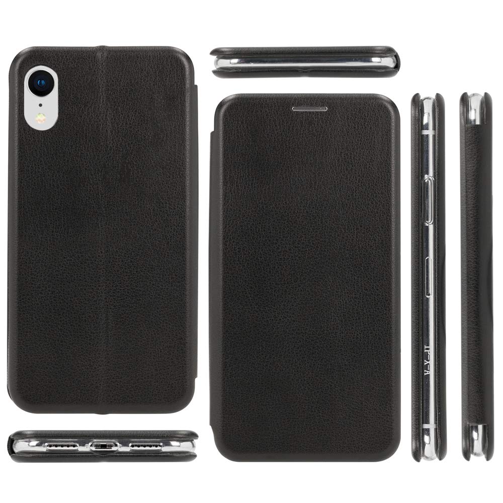 Θήκη iPhone XR Soft TPU&PU Leather Flip Βιβλίο Smart Magnet Elegance -Μαύρο Θήκες iPhone