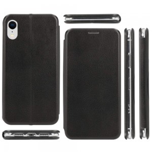 Θήκη iPhone XR Soft TPU&PU Leather Flip Βιβλίο Smart Magnet Elegance -Μαύρο Θήκες iPhone
