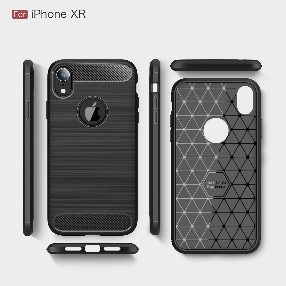 Θήκη Σιλικόνης Carbon Look Για iPhone XR –Μαύρο Θήκες iPhone