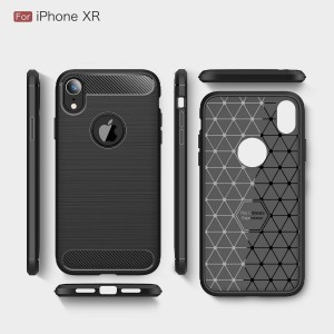 Θήκη Σιλικόνης Carbon Look Για iPhone XR –Μαύρο Θήκες iPhone