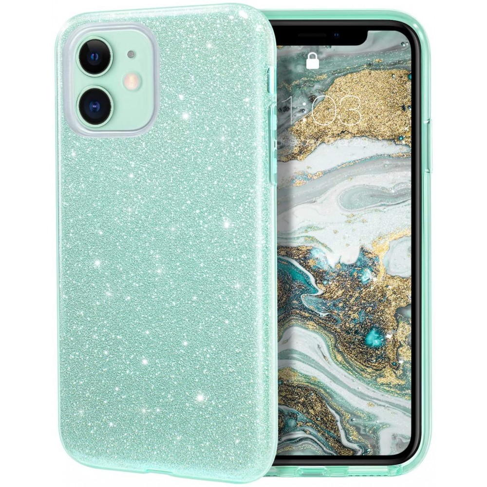 Θήκη iPhone 12 / 12 Pro Forcell Glitter Shine Cover Hard Case -Πράσινο Θήκες iPhone