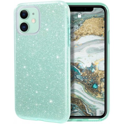 Θήκη iPhone 12 / 12 Pro Forcell Glitter Shine Cover Hard Case -Πράσινο
