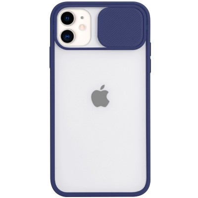 Θήκη iPhone 11 Clear Case with Slide Camera Cover Protection- Dark Blue