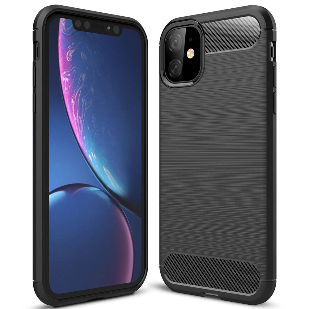 Θήκη Σιλικόνης Carbon Look Για iPhone 11 –Μαύρο Θήκες iPhone