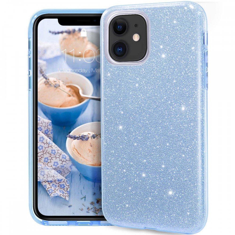 Θήκη iPhone 11 Forcell Glitter Shine Cover Hard Case -Μπλε Θήκες iPhone 11