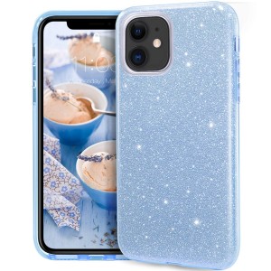 Θήκη iPhone 12 / 12 Pro Forcell Glitter Shine Cover Hard Case -Γαλάζιο Θήκες iPhone