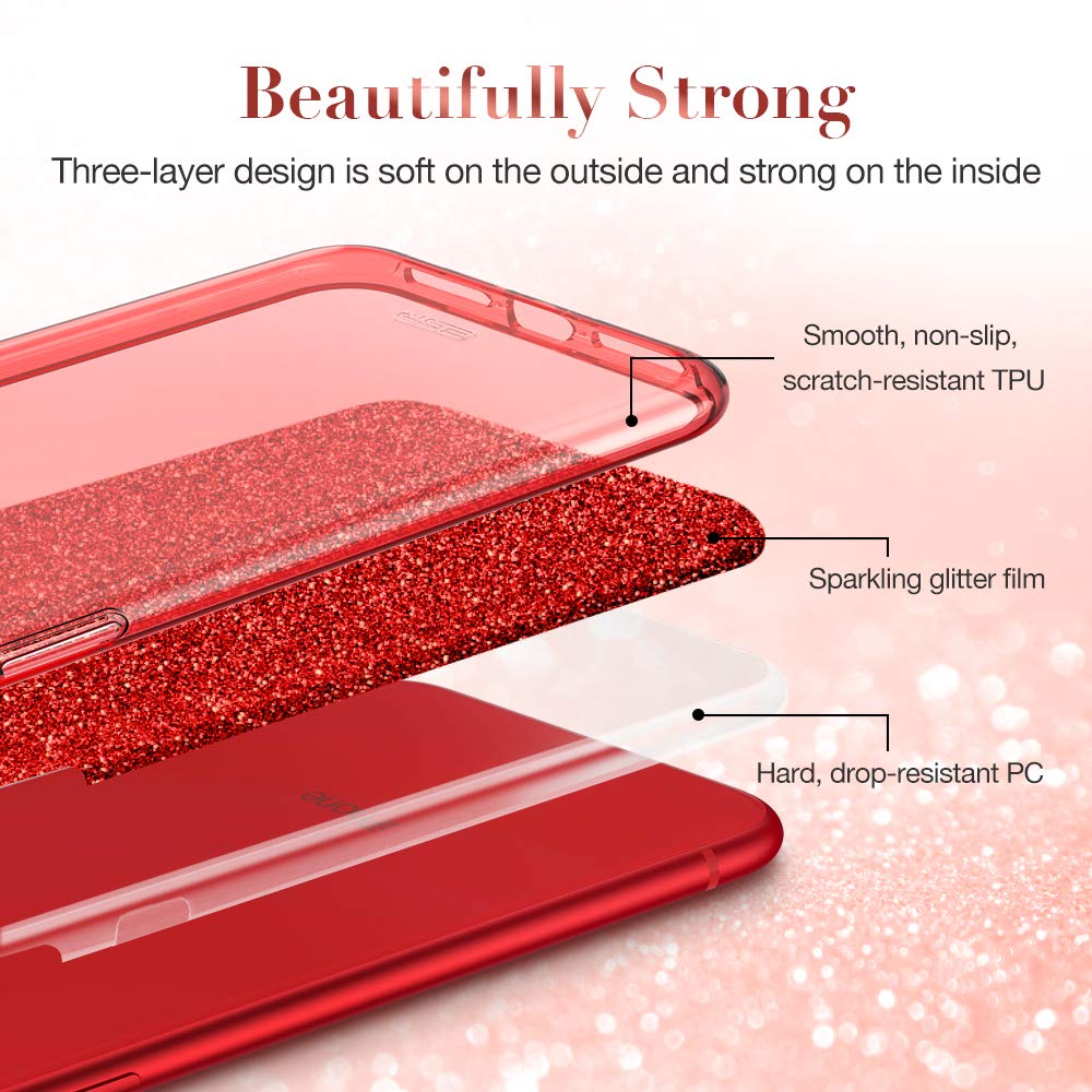 Θήκη iPhone 11 Forcell Glitter Shine Cover Hard Case -Κόκκινο  Θήκες iPhone