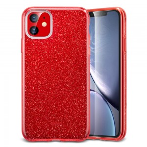 Θήκη iPhone 11 Forcell Glitter Shine Cover Hard Case -Κόκκινο  Θήκες iPhone