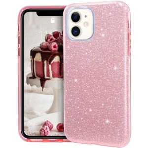 Θήκη iPhone 12 / 12 Pro Forcell Glitter Shine Cover Hard Case -Ροζ Θήκες iPhone