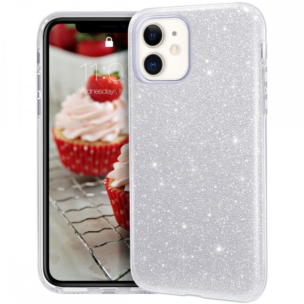 Θήκη iPhone 11 Forcell Glitter Shine Cover Hard Case -Ασημί Θήκες iPhone