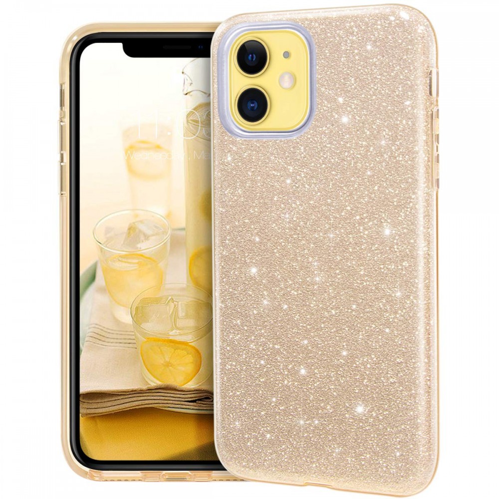 Θήκη iPhone 12 / 12 Pro Forcell Glitter Shine Cover Hard Case -Χρυσό Θήκες iPhone