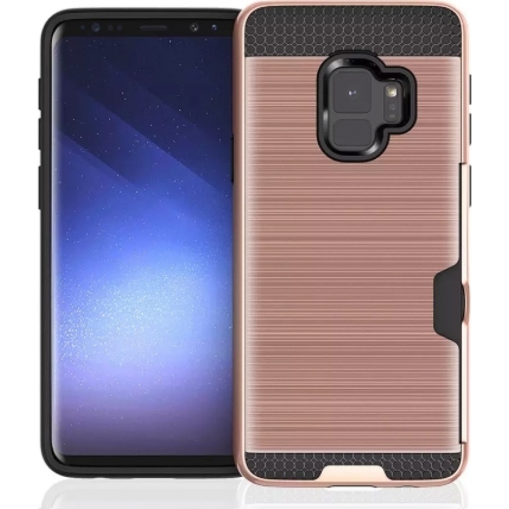 Θήκη Samsung Galaxy S9 Defender Card Case με υποδοχή κάρτας -Ροζ Χρυσό Θήκες Smartphone
