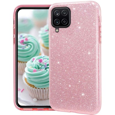 Θήκη Samsung Galaxy A12 / M12 / F12 Glitter Shine Cover Hard -Ροζ
