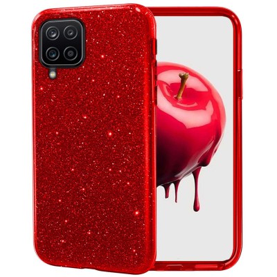 Θήκη Samsung Galaxy A12 / M12 / F12 Glitter Shine Cover Hard -Κόκκινο