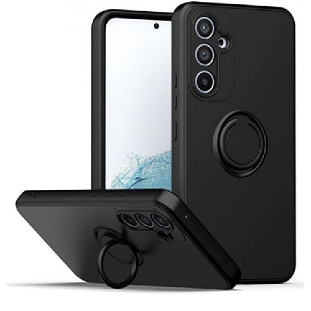Θήκη Samsung Galaxy A14 4G / 5G Ανθεκτική με δαχτυλίδι -Μαύρο Θήκες Galaxy A14 4G / 5G