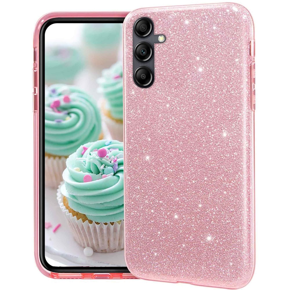 Θήκη Samsung Galaxy A14 4G / 5G Glitter Shine Cover Hard -Ροζ Θήκες Galaxy A14 4G / 5G