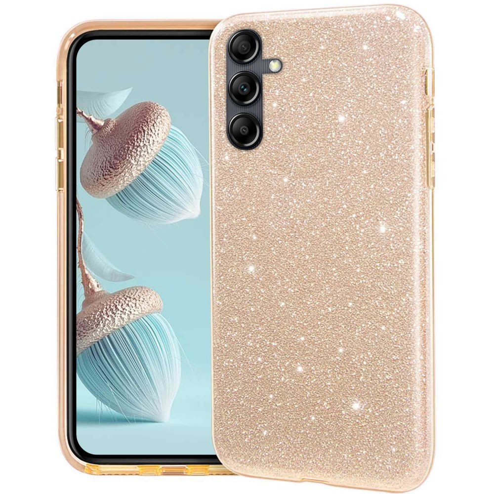 Θήκη Samsung Galaxy A14 4G / 5G Glitter Shine Cover Hard -Χρυσό Θήκες Galaxy A14 4G / 5G