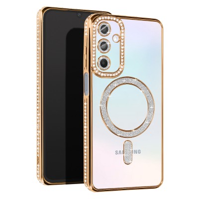 Θήκη Samsung Galaxy A55 5G Back Cover Electro Magsafe Bling -Χρυσό