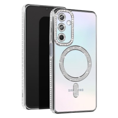 Θήκη Samsung Galaxy S25 Back Cover Electro Magsafe Bling -Ασημί