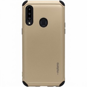 Θήκη Samsung Galaxy A20s Motomo Tough Armor Back Cover Υβριδική κατασκευή  -Gold Θήκες Smartphone