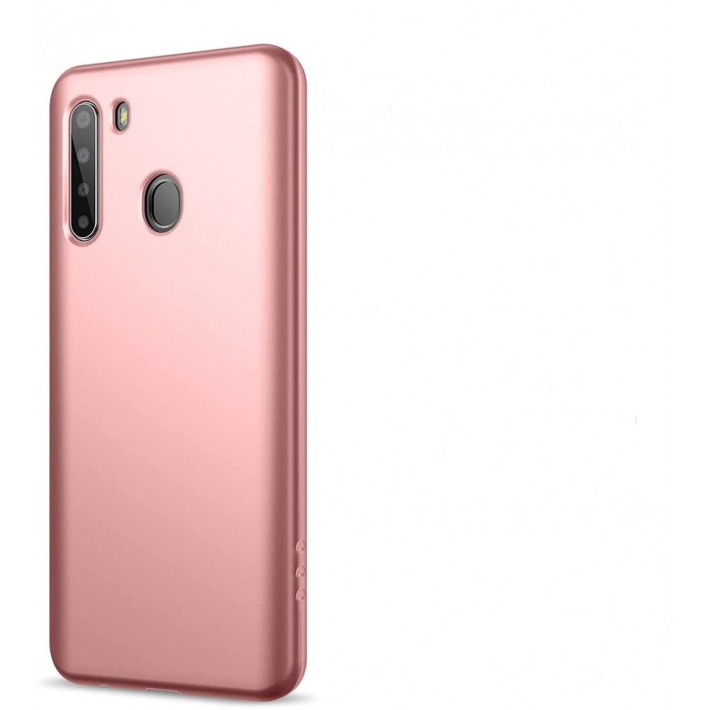 Θήκη Samsung Galaxy A21 Σιλικόνης Soft Liquid Tpu -Rose Gold Θήκες Smartphone