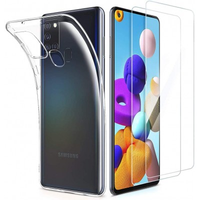 Θήκη Samsung Galaxy A21s Silicone Transparent Πλάτης Διάφανη/Clear