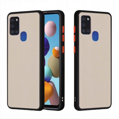 Θήκη Samsung Galaxy A21S Translucent Matte Case Shockproof Protective -Black
