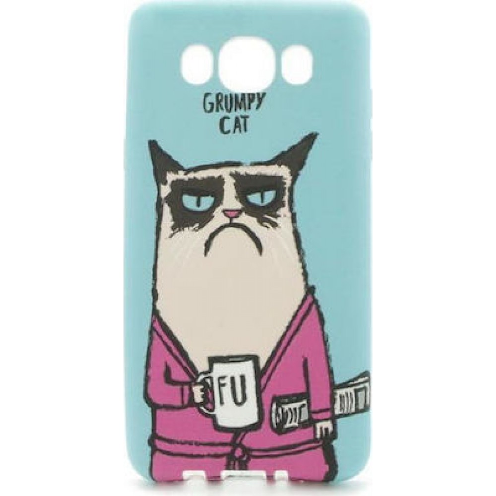 Θήκη Samsung Galaxy J5 2016 Soft tpu back case Grumpy Cat - Blue Θήκες Smartphone