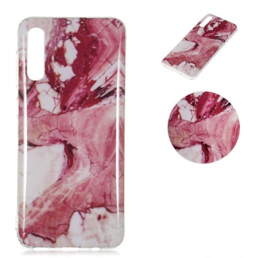 Θήκη Samsung Galaxy A50 / A30s / A50s Slim Fit TPU Case Θήκη Σιλικόνης Marble Pink Θήκες Smartphone