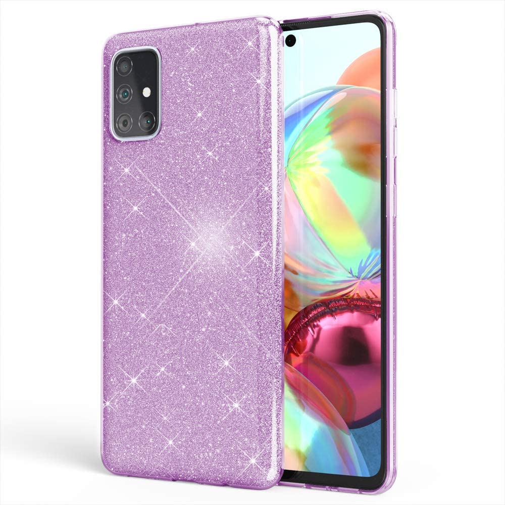 Θήκη Samsung Galaxy A51 Glitter Shine Cover Hard -Μωβ Θήκες Smartphone