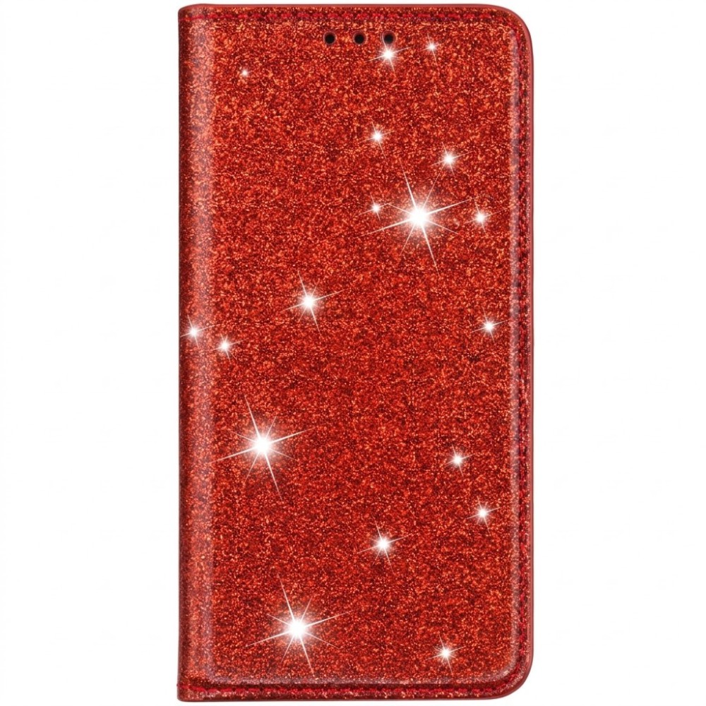 Θήκη Samsung Galaxy A51 Bling Glitter PU Leather Flip Wallet -Red Θήκες Galaxy A51
