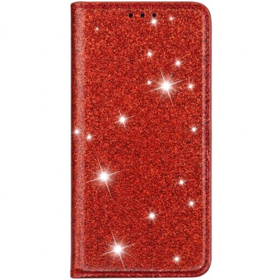 Θήκη Samsung Galaxy A51 Bling Glitter PU Leather Flip Wallet -Red