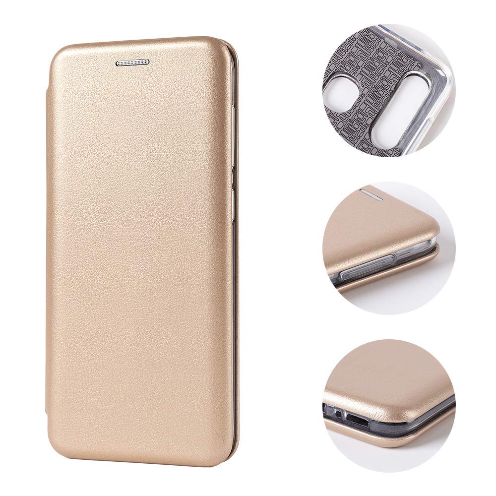 Θήκη Samsung Galaxy S20 Plus Soft TPU&PU Leather Flip Βιβλίο Smart Magnet Elegance -Χρυσό Θήκες Smartphone