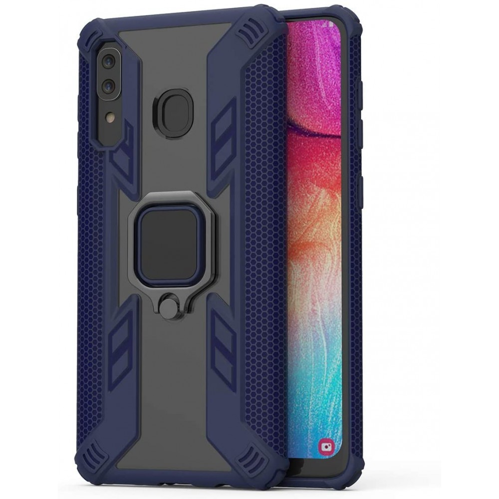 Θήκη Samsung Galaxy A20 / A30 Rugged Armor with Metal Rotating Ring Stand -Μπλε Θήκες Smartphone