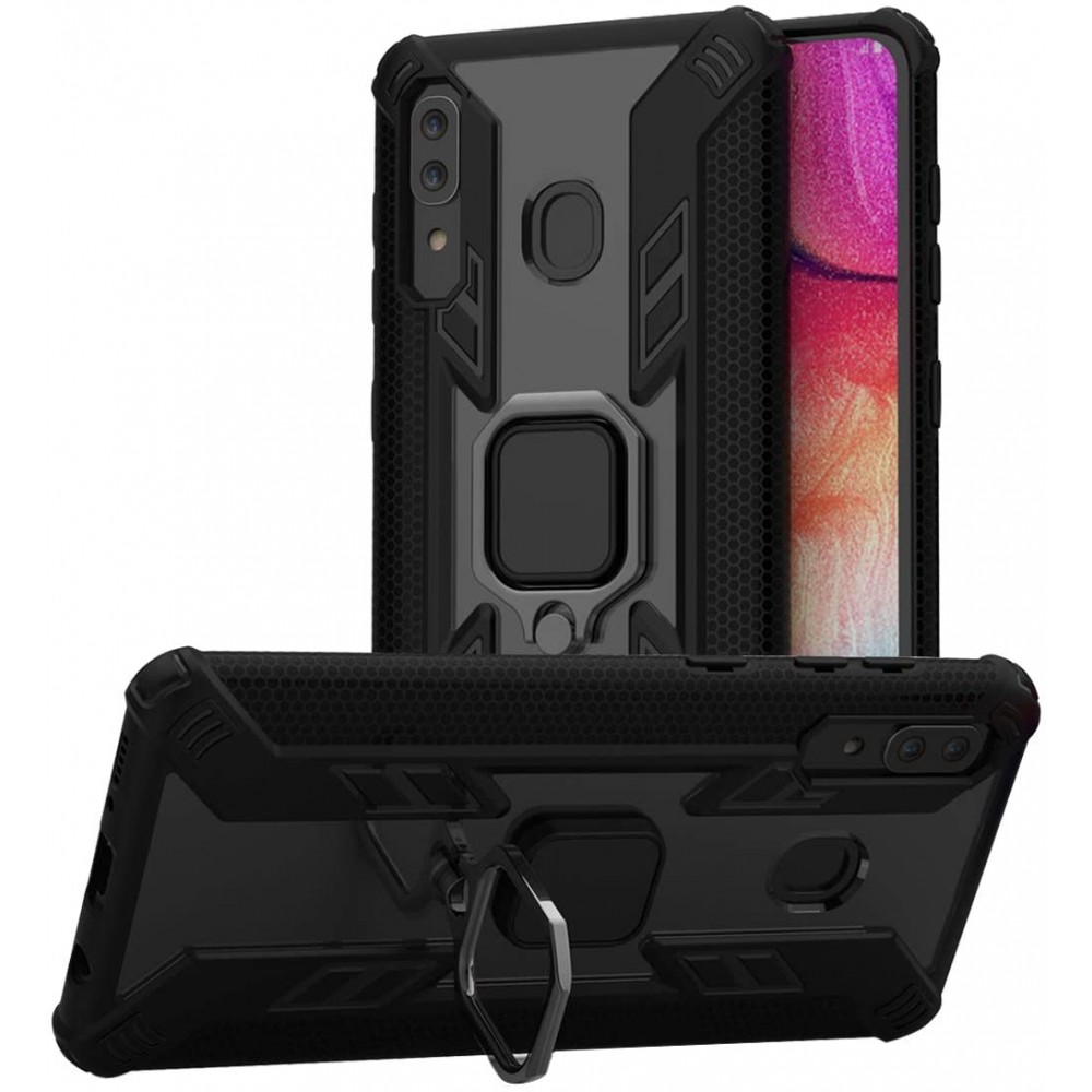 Θήκη Samsung Galaxy A20 / A30 Rugged Armor with Metal Rotating Ring Stand -Black Θήκες Smartphone