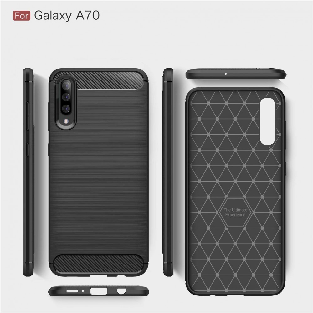 Θήκη Σιλικόνης Carbon Look Για Samsung Galaxy A70 –Μαύρο Θήκες Smartphone