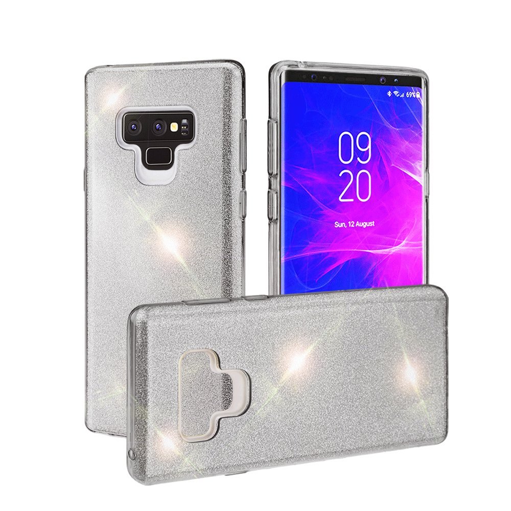 Θήκη Samsung Galaxy Note 9 Glitter Shine Cover Hard -Ασημί Θήκες Smartphone