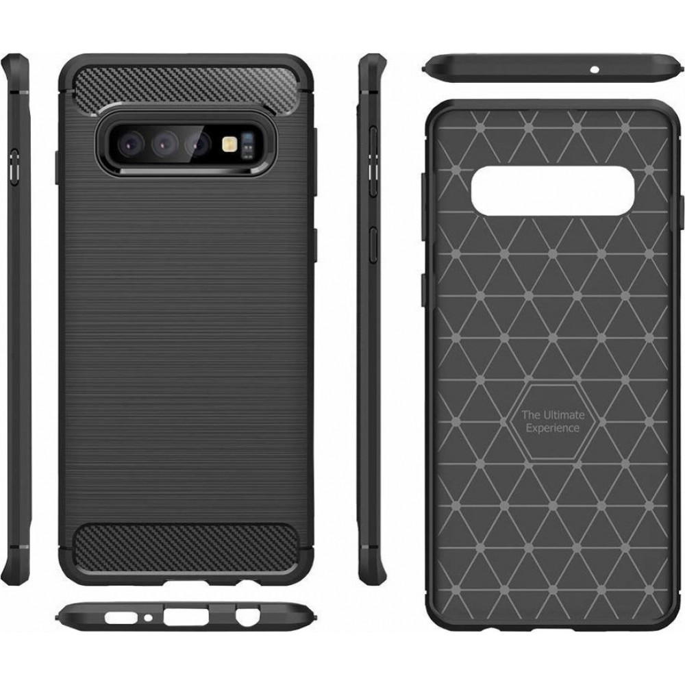 Θήκη Σιλικόνης Carbon Look Για Samsung Galaxy S10 Plus –Μαύρο Θήκες Smartphone