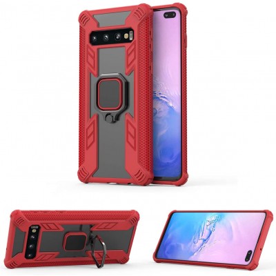 Θήκη Samsung Galaxy S10 Plus Rugged Armor with Metal Rotating Ring Stand -Κόκκινο